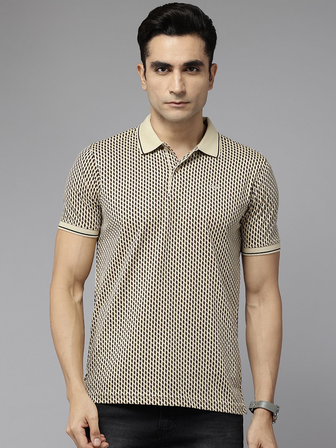 Park Avenue Printed Polo Collar Slim Fit T-shirt