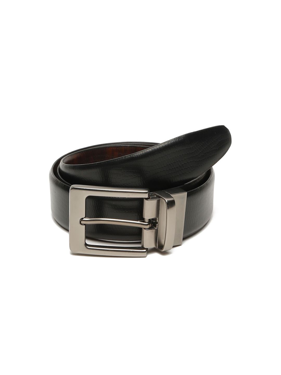 Teakwood Leathers Men Textured Leather Reversible Tang Closure Formal Belt