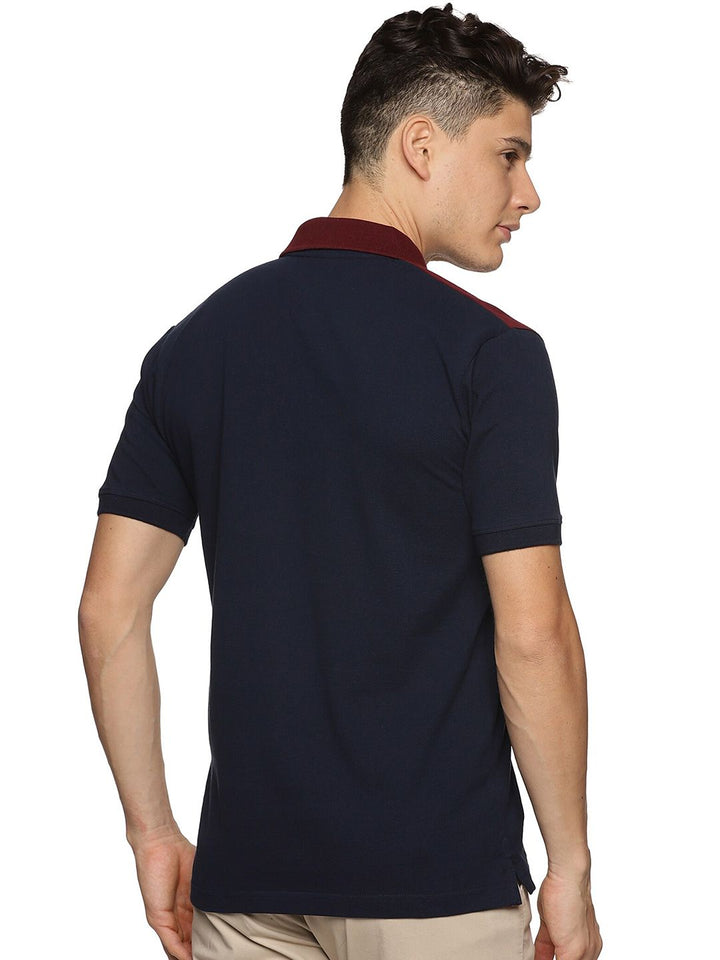 ADRO Colourblocked Cotton Polo Collar T-shirt