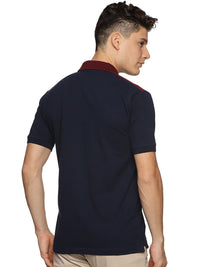ADRO Colourblocked Cotton Polo Collar T-shirt