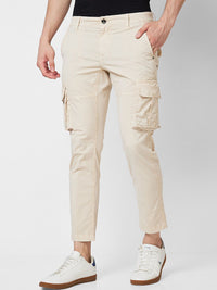 SPYKAR Men Mid Rise Regular Fit Cargos Cotton Trousers