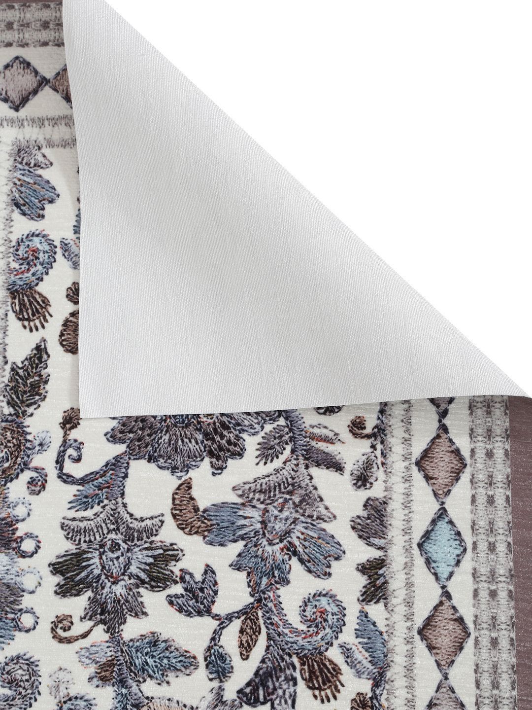 HOSTA HOMES Grey & White Abstract Printed Velvet Table Runner