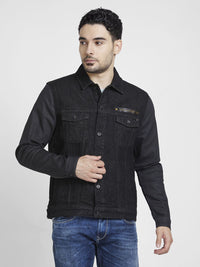 SPYKAR Solid Spread-Collar Pure Cotton Denim Jacket