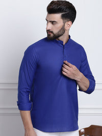 SOJANYA Mandarin Collar Cotton Silk Kurta Pendek Biasa