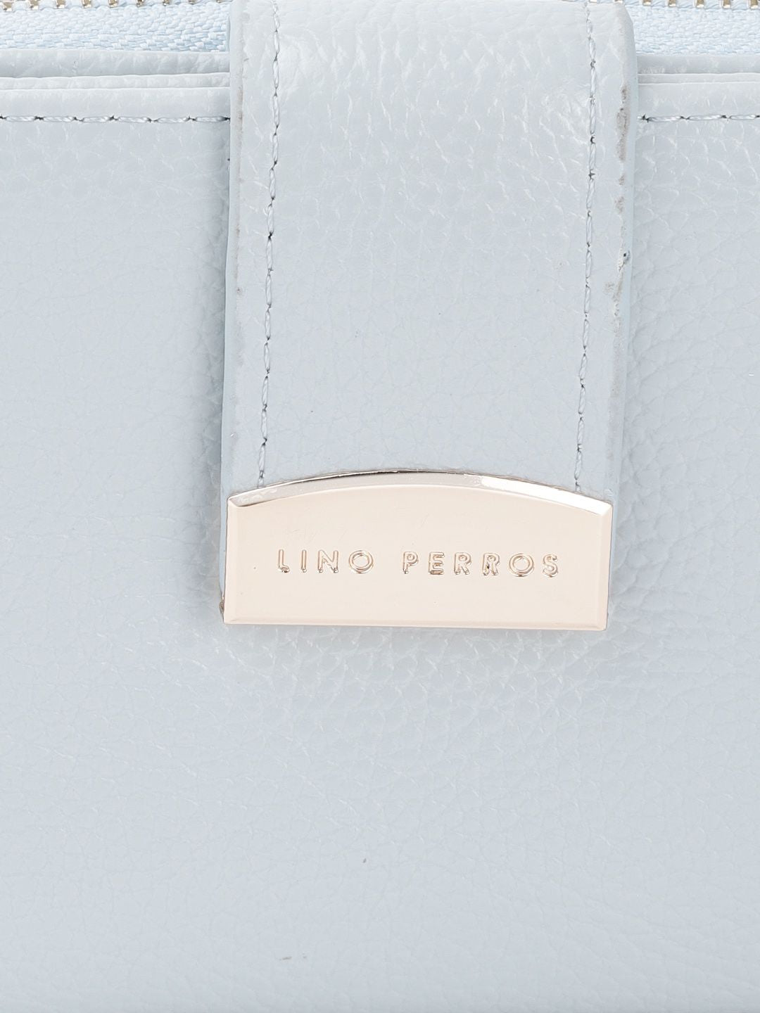 Lino Perros Women Blue Solid Two Fold Wallet