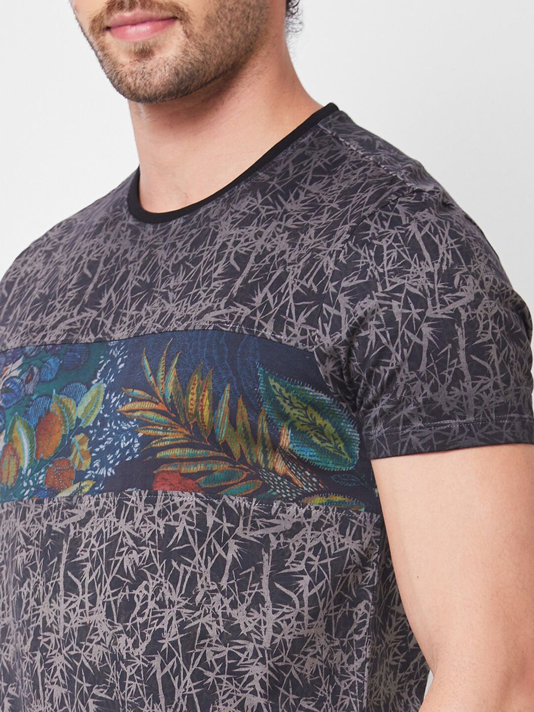 SPYKAR Typography Printed Cotton Slim Fit T-shirt