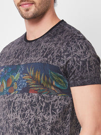 SPYKAR Typography Printed Cotton Slim Fit T-shirt