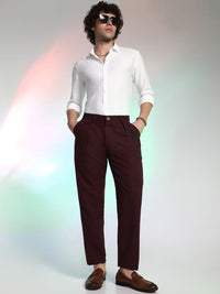 Campus Sutra Men Comfort Mid-Rise Relaxed Fit Trousers
