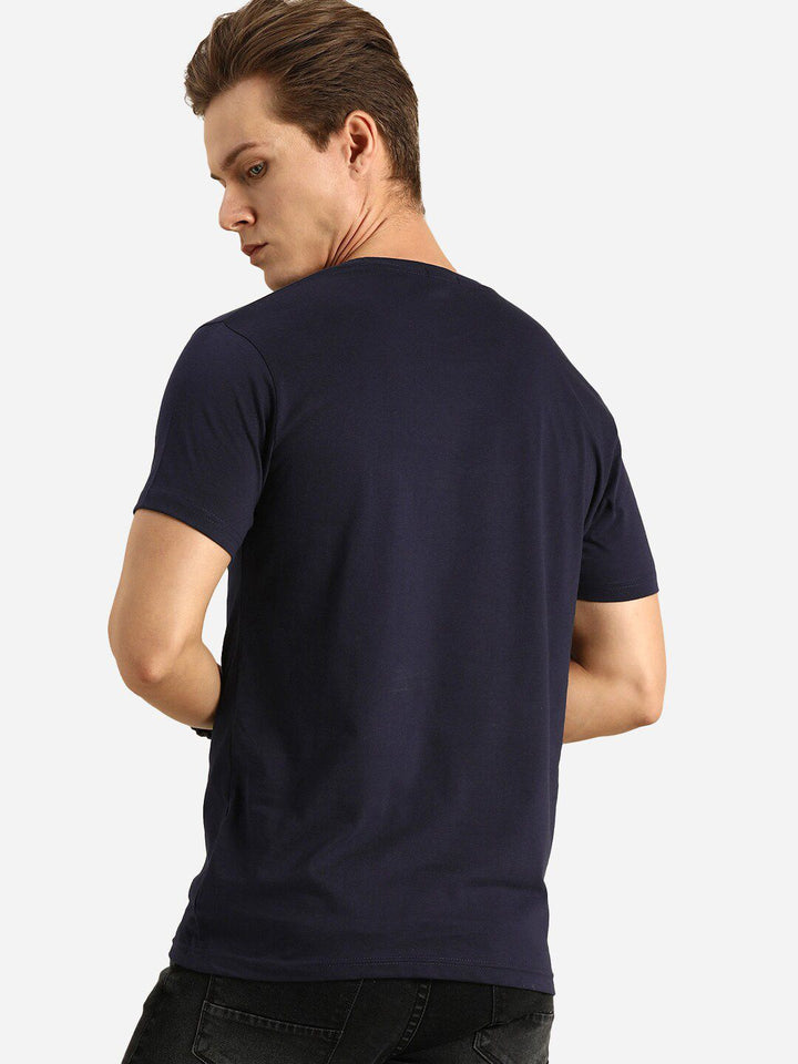 Bewakoof Men Navy Blue Typography Printed T-shirt