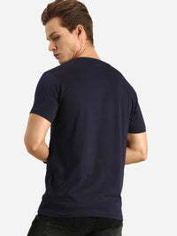 Bewakoof Men Navy Blue Typography Printed T-shirt