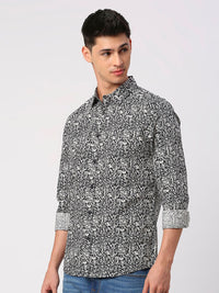 Being Human Floral Printed Pure Cotton Slim Fit Casual Shirt