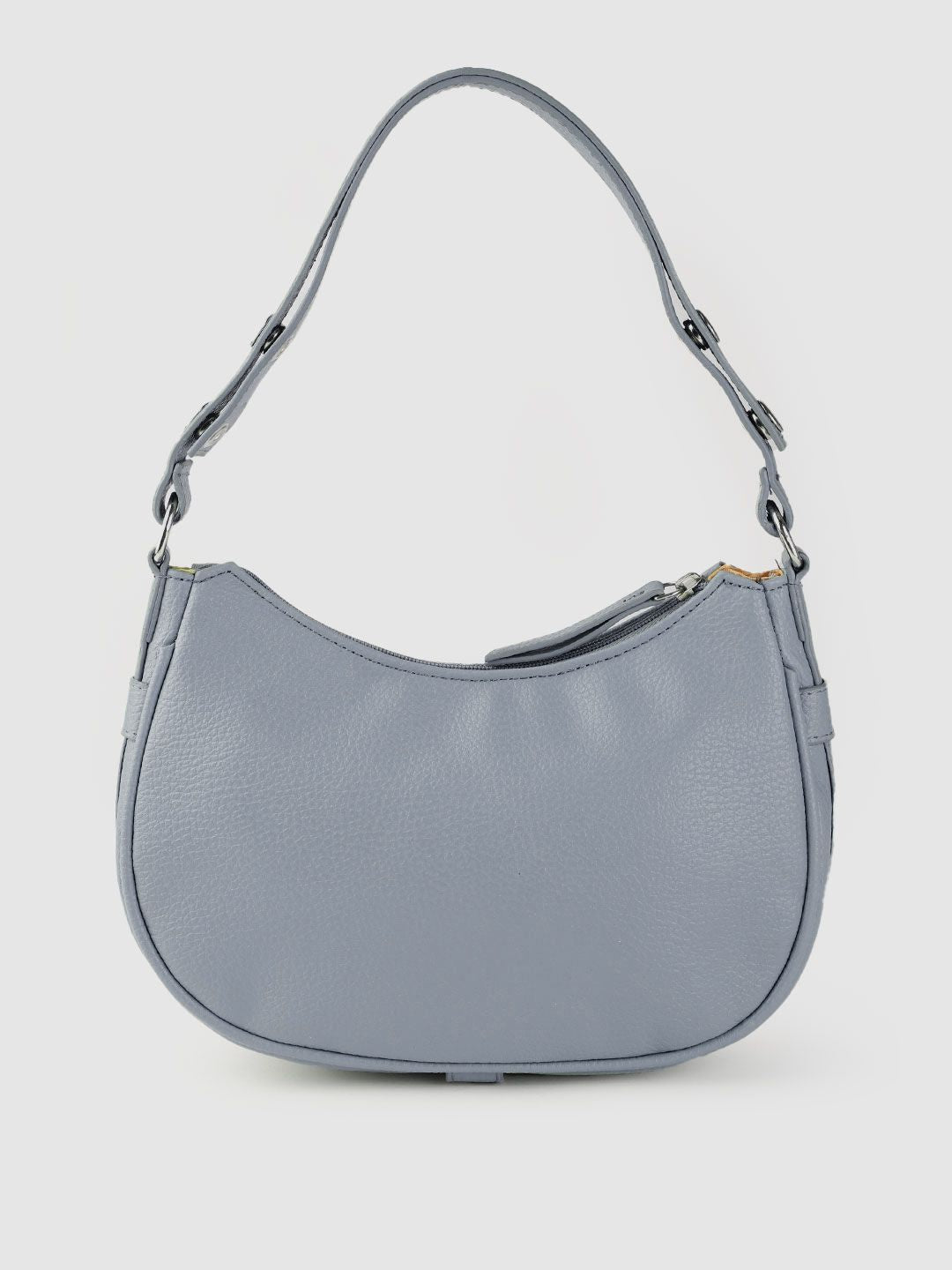 Lino Perros Women Grey Solid Structured Baguette Bag