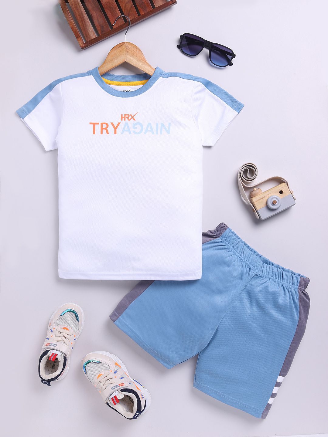 HRX by Hrithik Roshan Boys Printed Rapid Dry T-shirt with Shorts