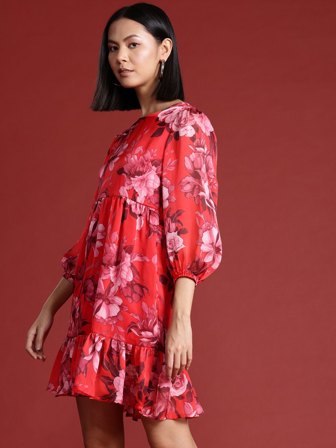 all about you Floral Print A-Line Mini Dress