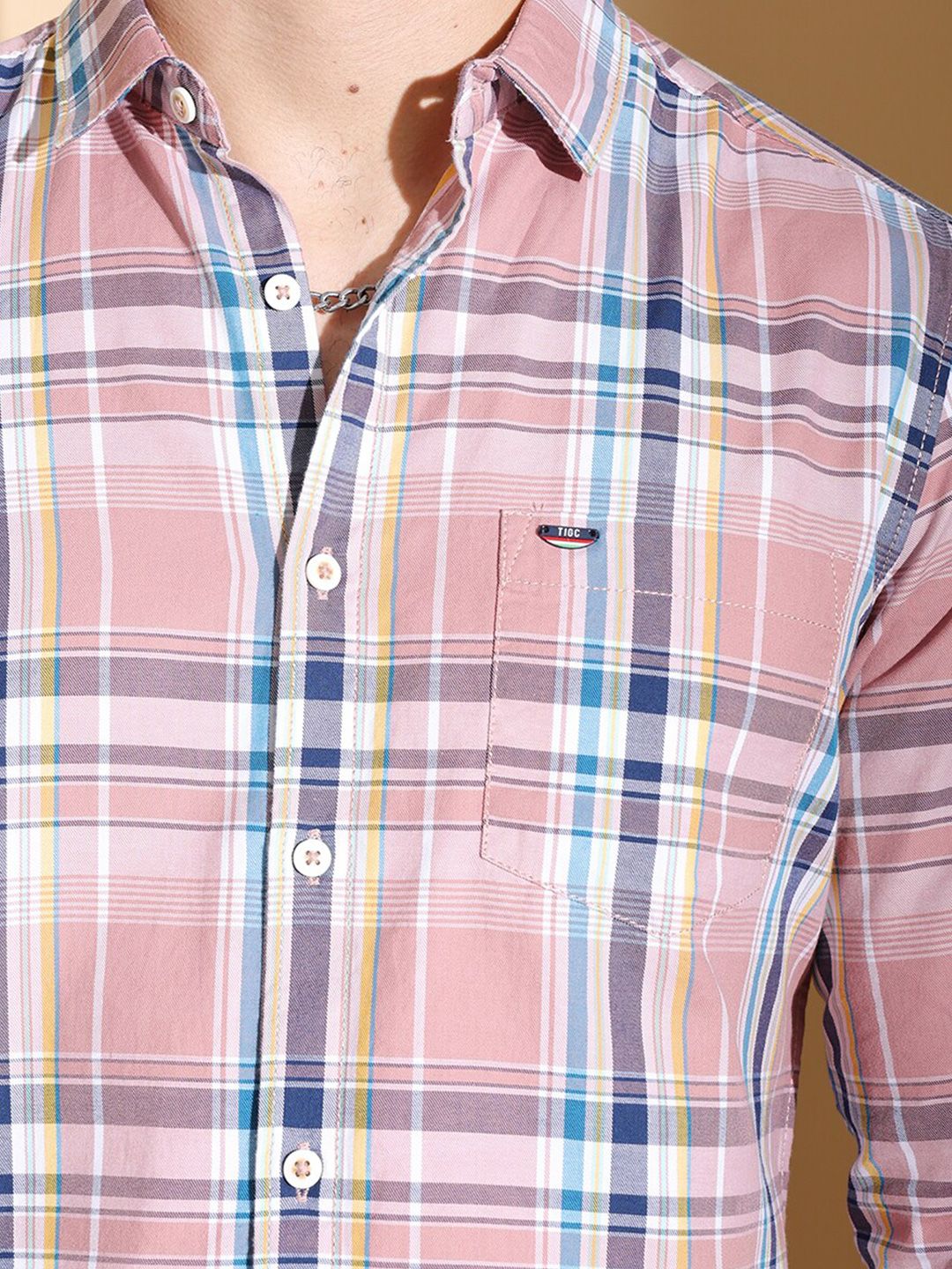 The Indian Garage Co Slim Fit Tartan Checked Twill Casual Shirt