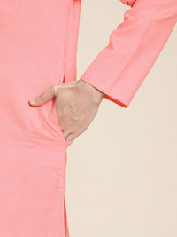SOJANYA Lelaki Band Collar Cotton Linen Kurta