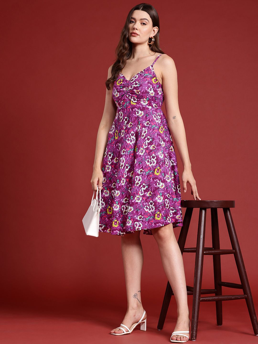 all about you Floral Print Empire Dress