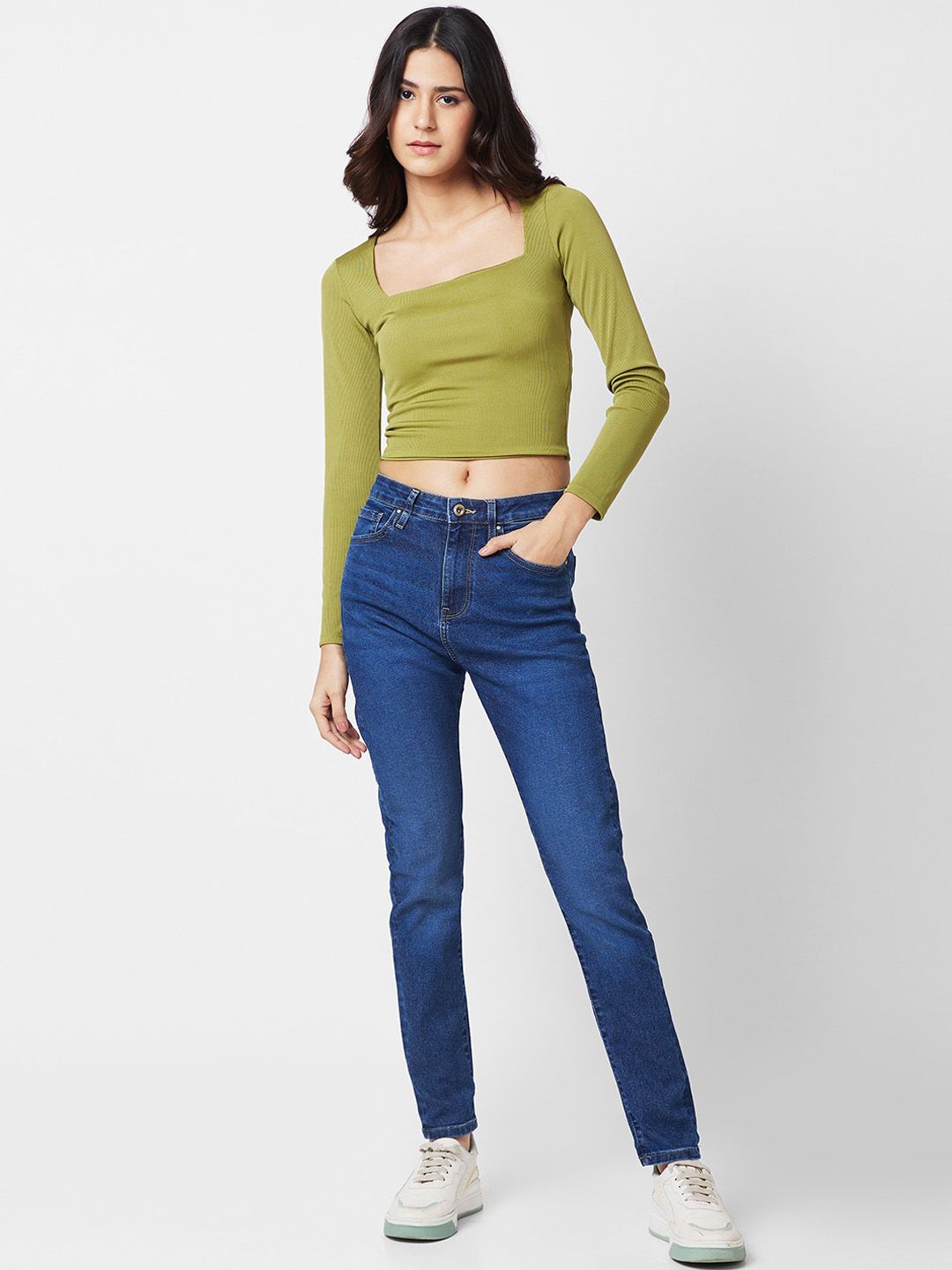 SPYKAR Women Slim Fit High-Rise Light Fade Stretchable Jeans