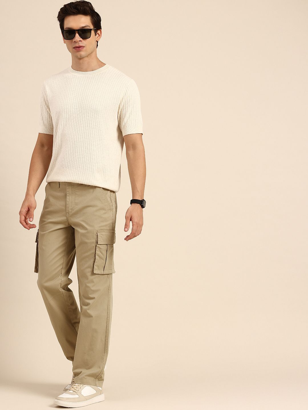 Being Human Men Slim Fit Cargos Trousers