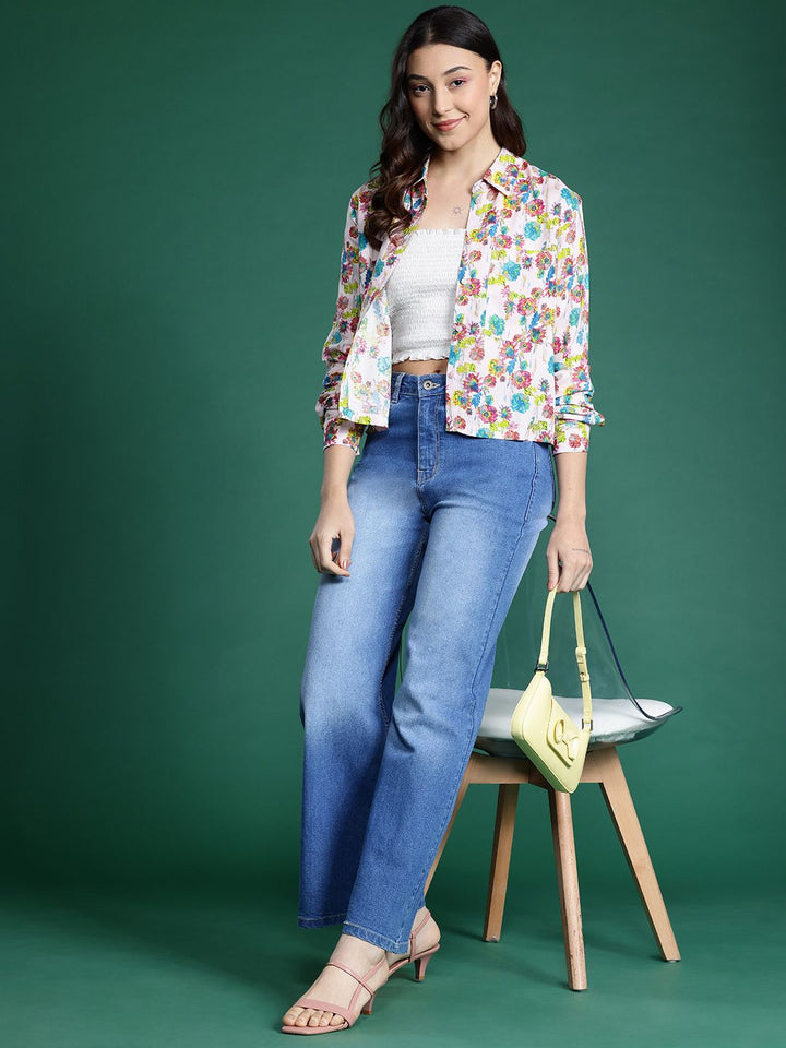 DressBerry Floral Opaque Printed Casual Shirt