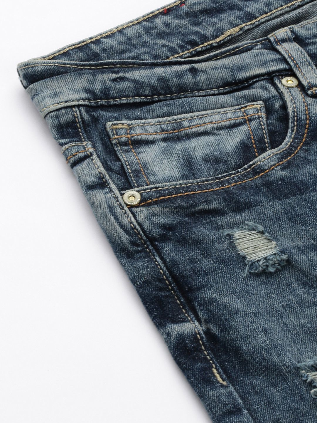 SPYKAR Men Low-Rise Mildly Distressed Heavy Fade Stretchable Jeans