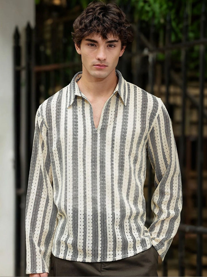 Eszett Men Classic Striped Casual Shirt