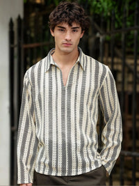 Eszett Men Classic Striped Casual Shirt