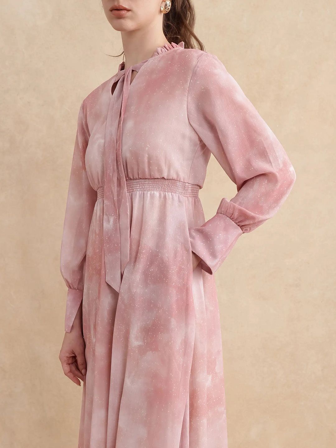 RAREISM Women LIKP PRIMARY PINK Print Fit & Flare Midi Cotton Dress