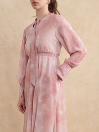 RAREISM Women LIKP PRIMARY PINK Print Fit & Flare Midi Cotton Dress