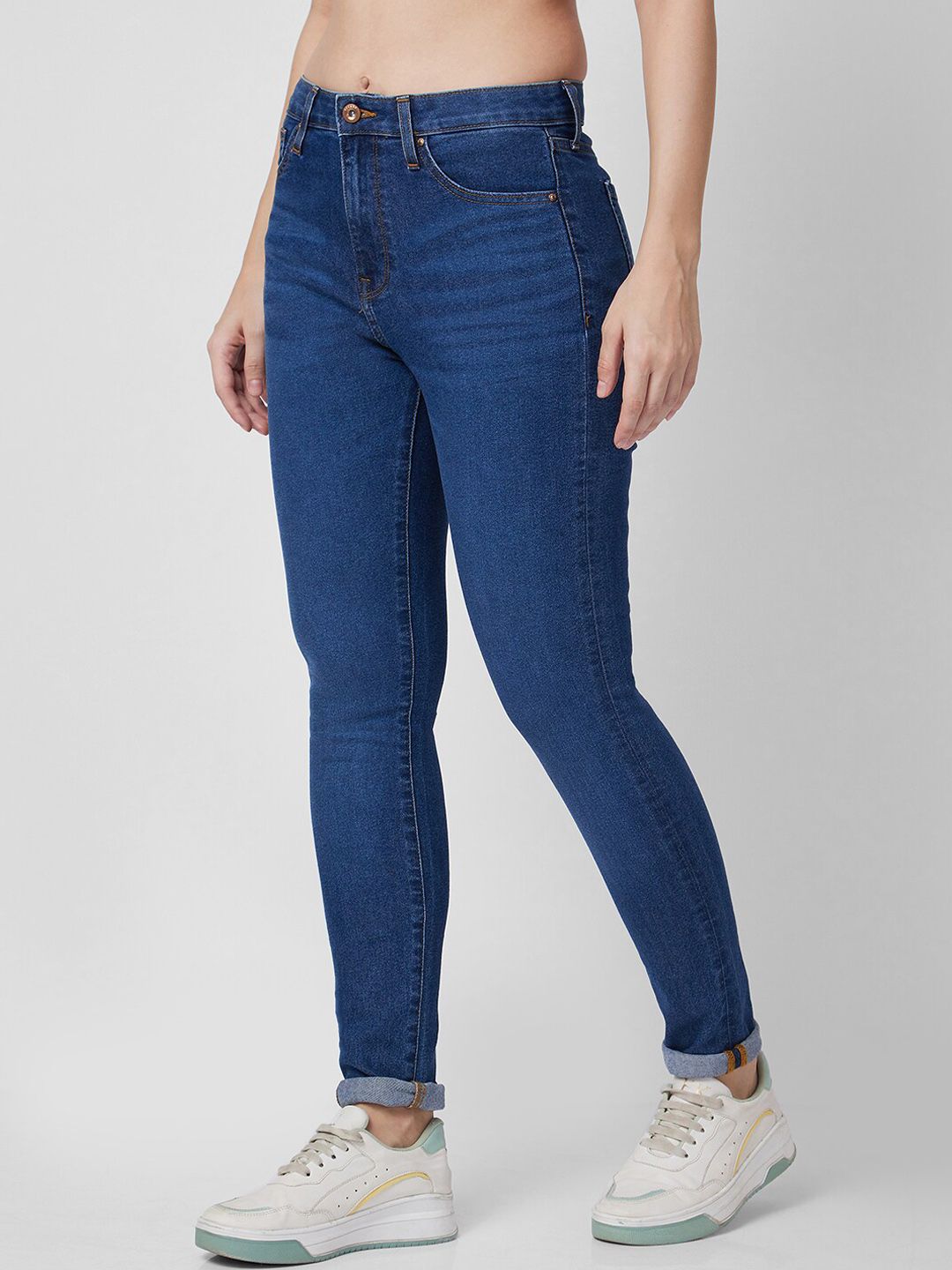 SPYKAR Women Skinny Fit High-Rise Light Fade Jeans