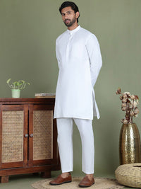 Jompers Band Collar Straight Kurta With Trouser
