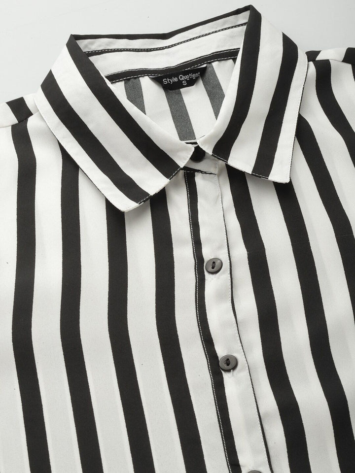 Style Quotient Smart Opaque Striped Semi Formal Shirt