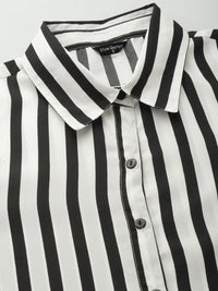 Style Quotient Smart Opaque Striped Semi Formal Shirt