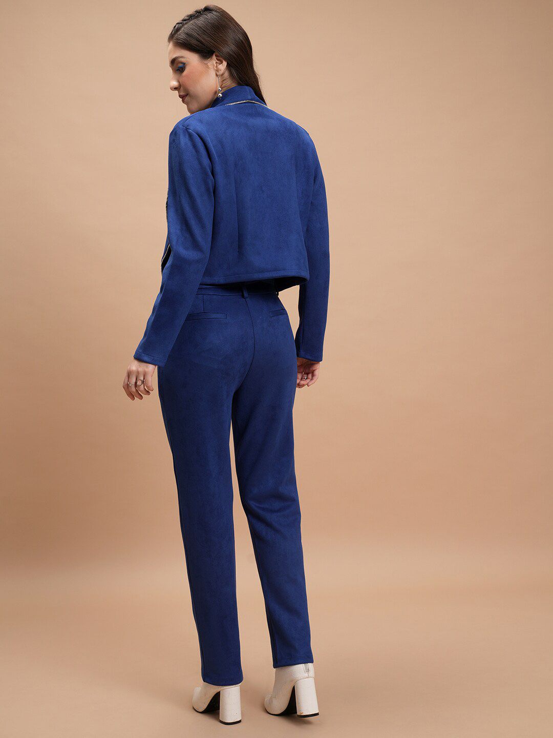 Tokyo Talkies Crop Top With Blazer And Trousers