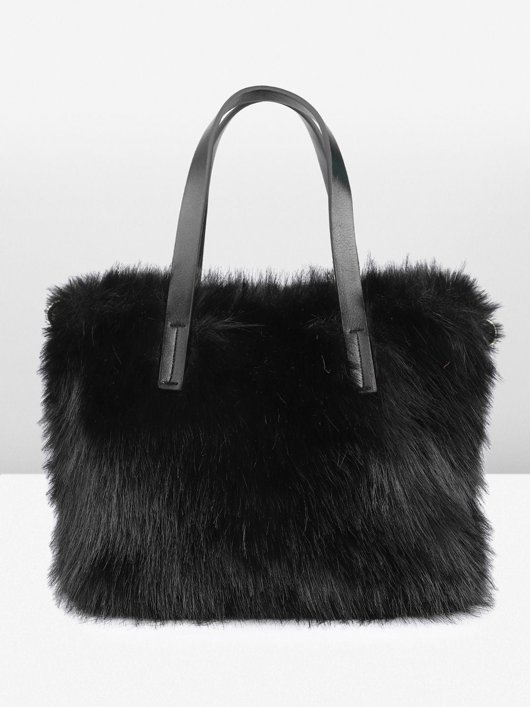 DressBerry Structured Handheld Bag With Fur