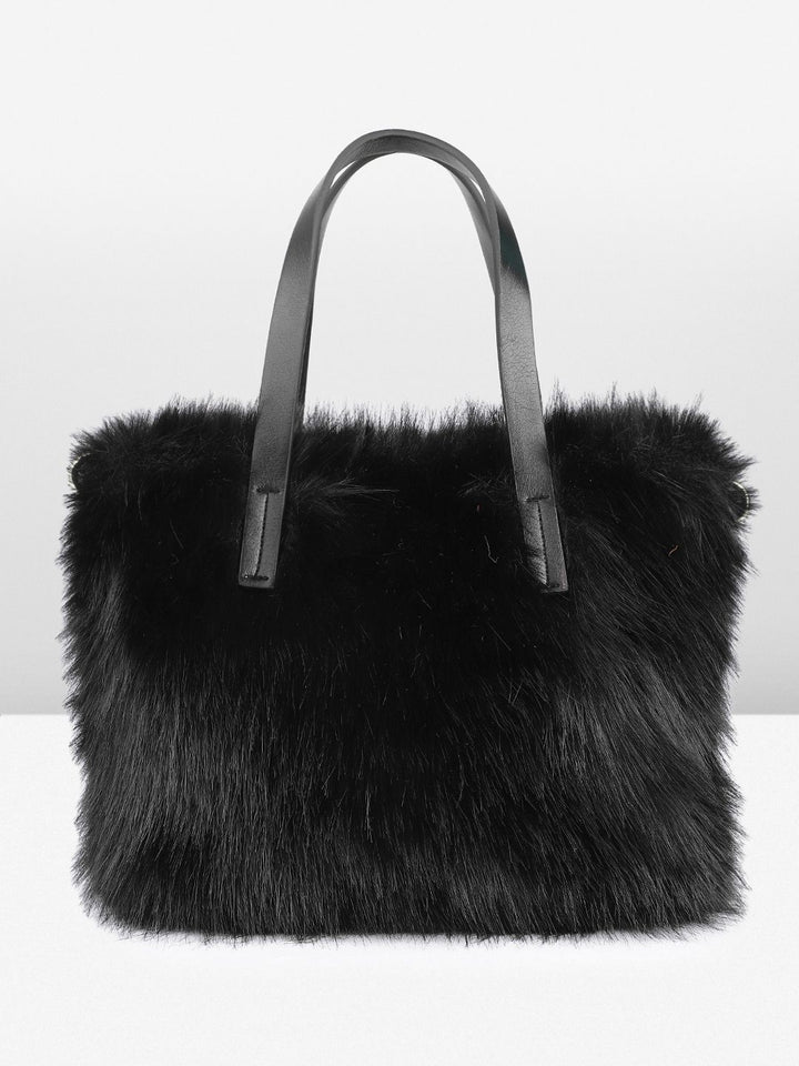 DressBerry Structured Handheld Bag With Fur