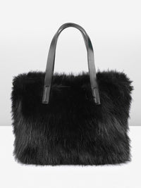 DressBerry Structured Handheld Bag With Fur