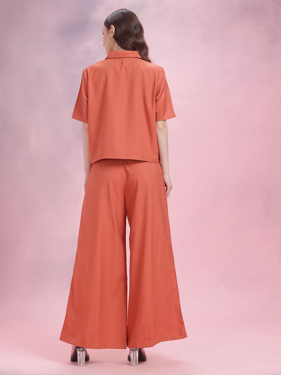 DressBerry Pocket Detailing Shirt with Wide-Leg Trousers