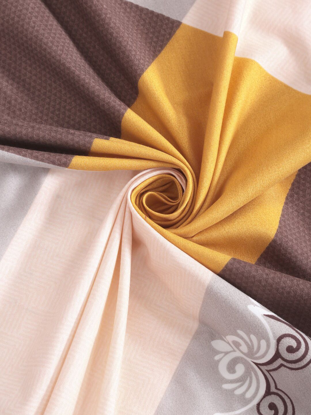 KLOTTHE Berbilang Warna Kapas Geometrik 300 TC Cadar King Halus dengan 2 Sarung Bantal-98 x 89 inci