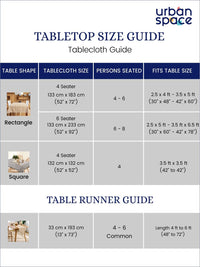 URBAN SPACE Off-White Printed Pure Cotton 4-Seater Table Cover