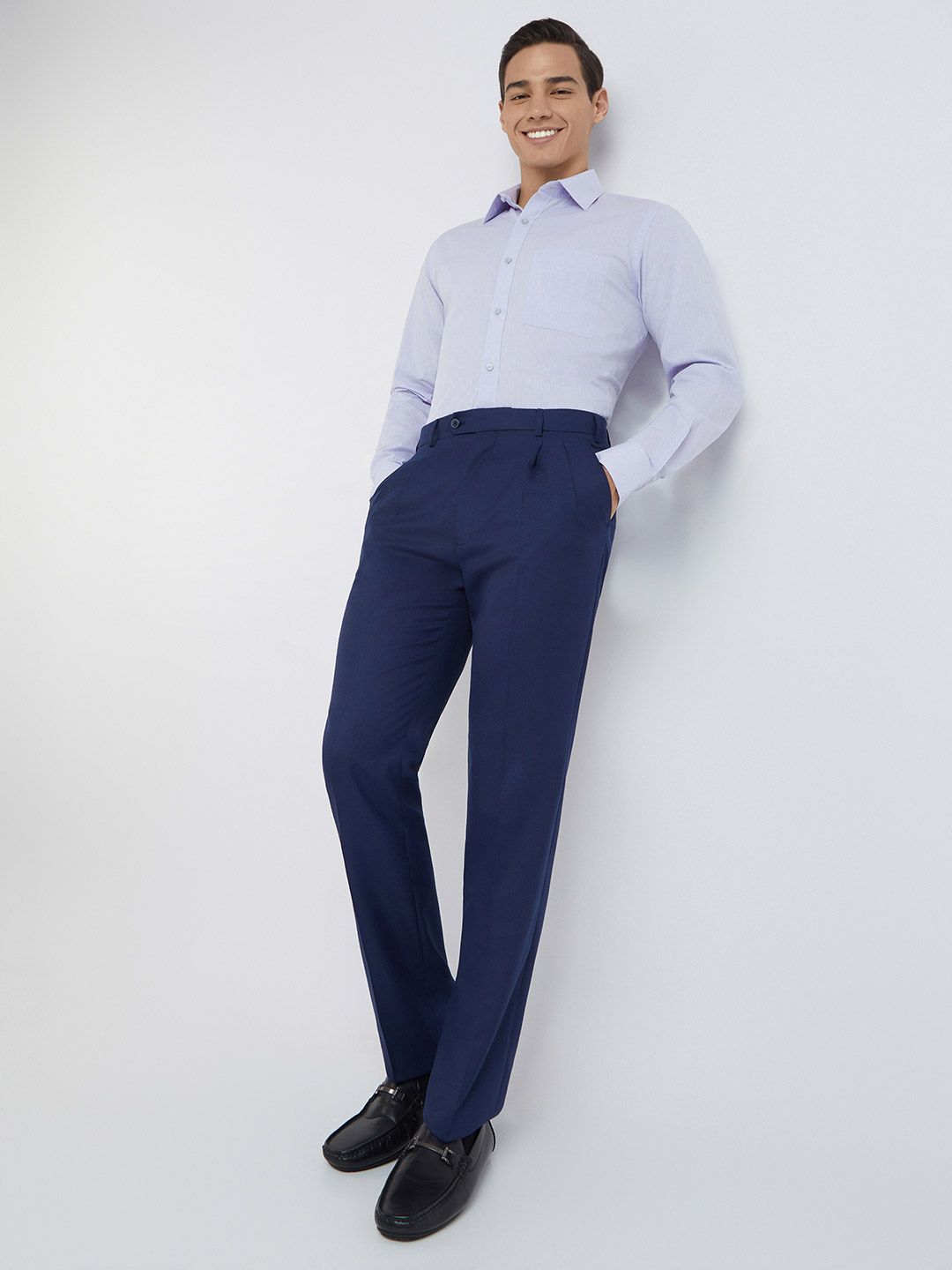 Raymond Self Design Classic Fit Formal Trouser