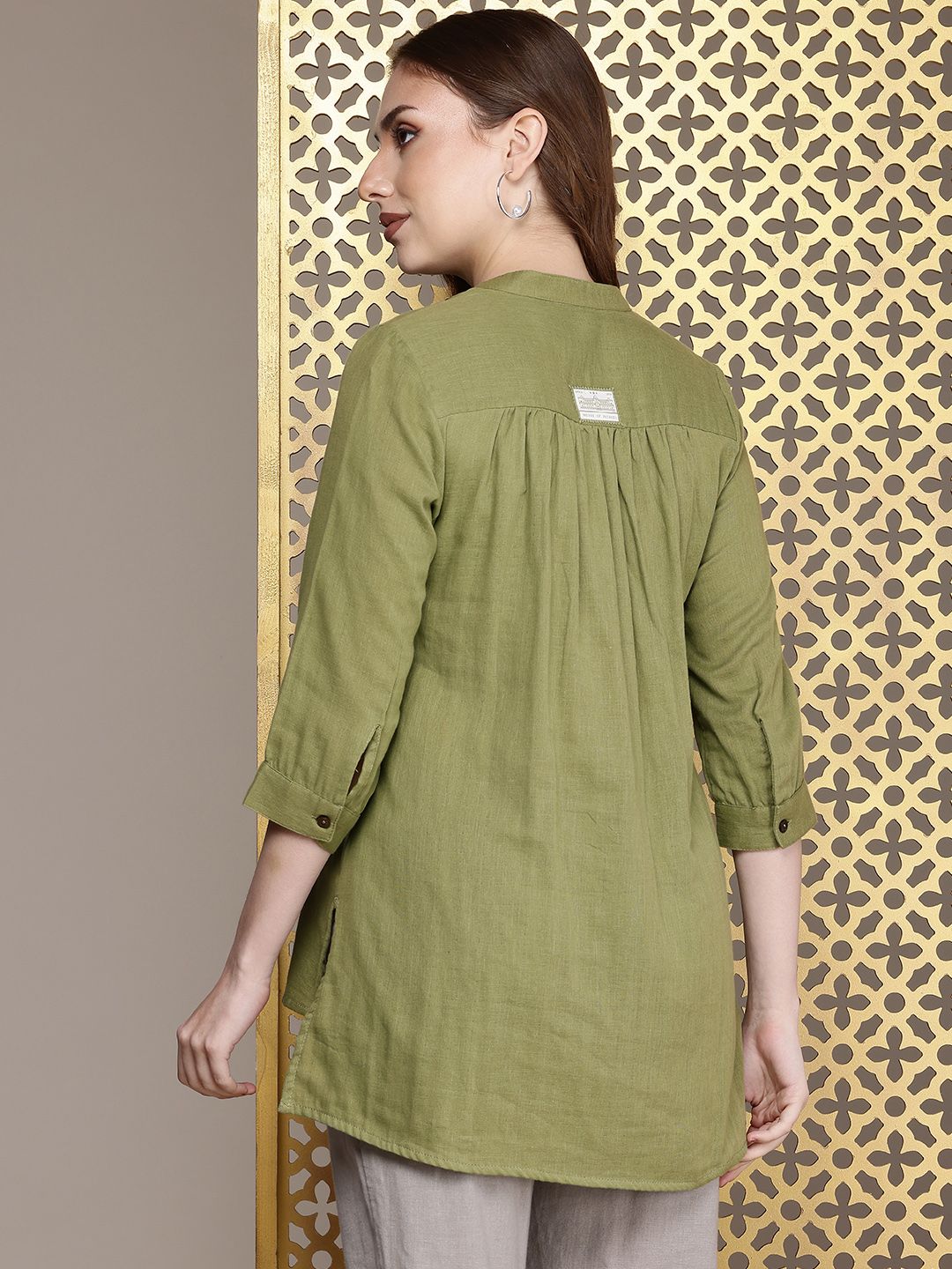 House of Pataudi Pure Cotton A-Line Jashn Kurti