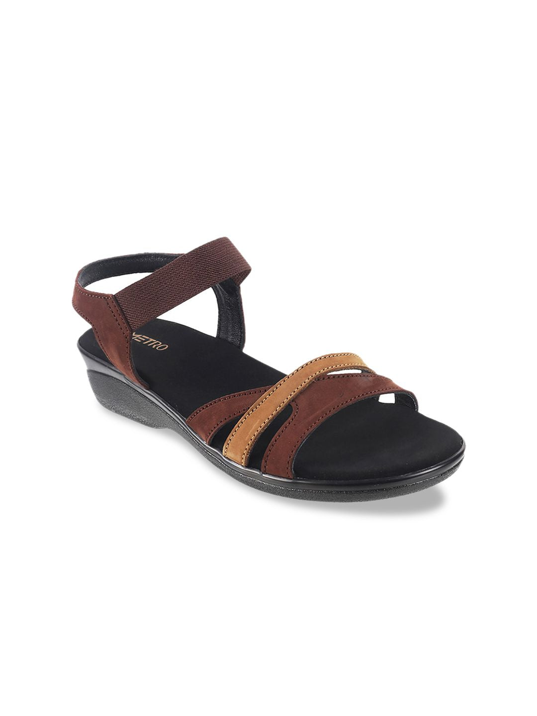 Metro Women Brown Colourblocked Sandals