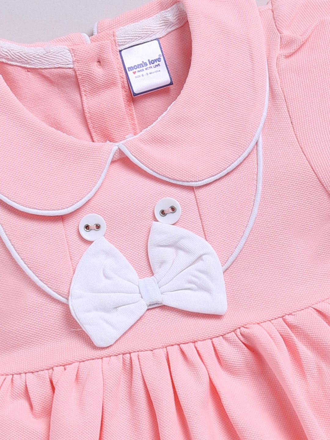 Moms Love Infant Girls Peter Pan Collar Puff Sleeve Fit & Flare Dress