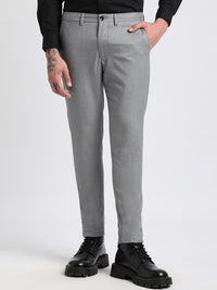 THE BEAR HOUSE Men Solid Tapered Fit Mid-Rise Formal Trousers