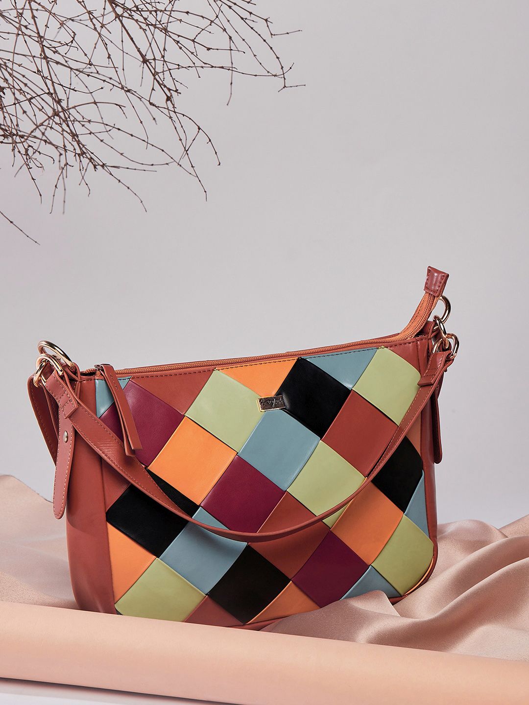 Berrylush Textured Structured Sling Bag