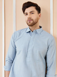 See Designs Shirt Collar Long Sleeves Cotton Pathani Kurta