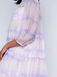 AND Tie & Dye Gathered Detailed Tiered A-Line Dress