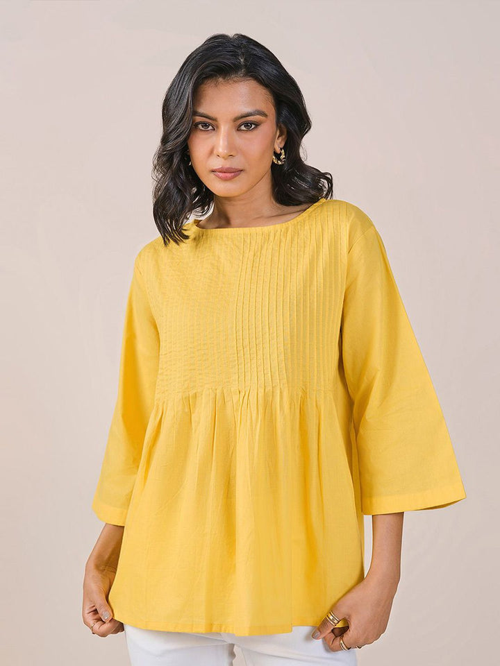AND Round Neck Solid Cotton Top