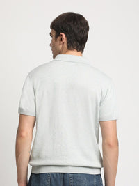 THE BEAR HOUSE Polo Collar Short Sleeves Ribbed T-shirt
